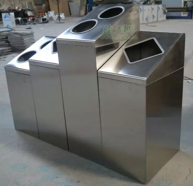 江西南昌商場(chǎng)不銹鋼分類(lèi)環(huán)保回收桶欣方圳工廠(chǎng)生產(chǎn)圖