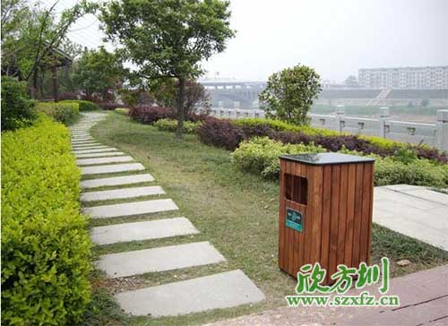 上海普陀最好的戶外鋼木垃圾桶，貨比三家只選欣方圳