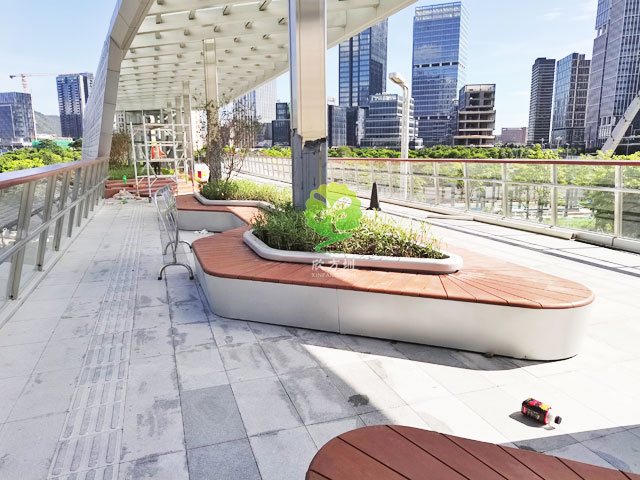 不銹鋼花池坐凳美化深圳前?？缃止珗@G9天橋城市戶外景觀